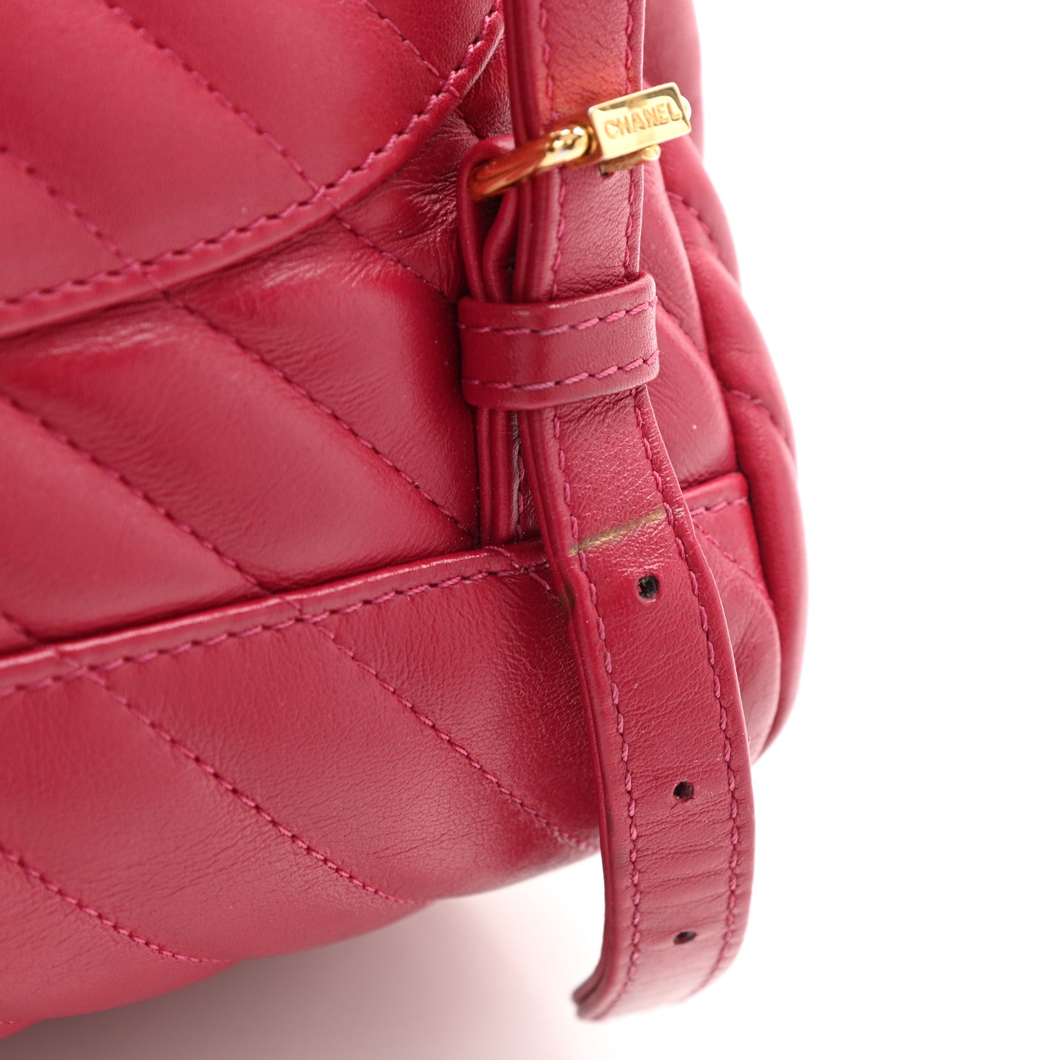 Chanel Calfskin Chevron Quilted Small Urban Spirit Backpack Dark Pink 9 of 9