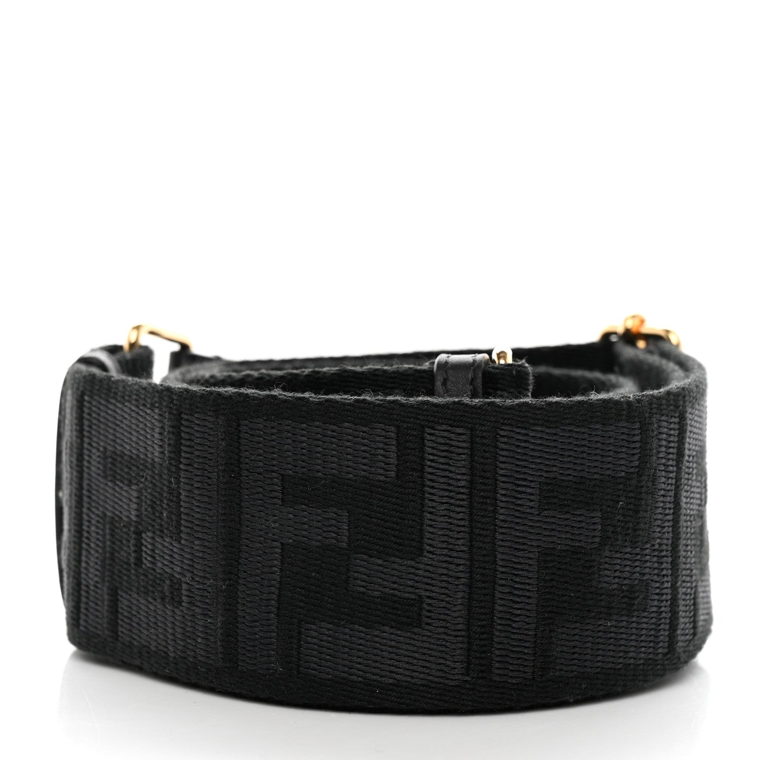 Fendi Ribbon Vitello Seta FF 1974 Adjustable Strap You Black 2 of 4