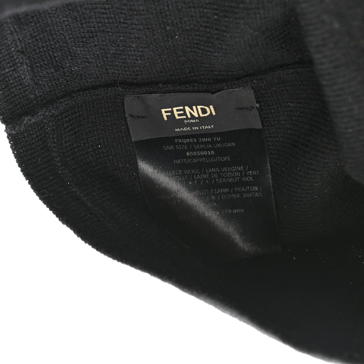 Wool Calfskin Monster Beanie Black Yellow