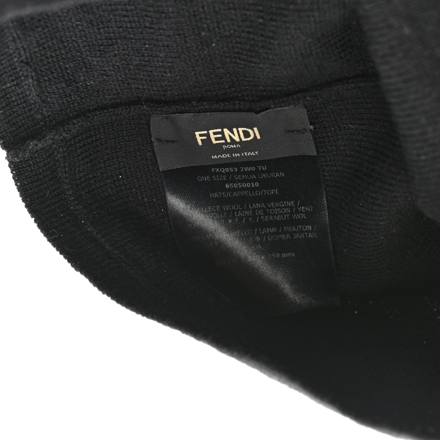 Fendi Wool Calfskin Monster Beanie Black Yellow 4 of 4