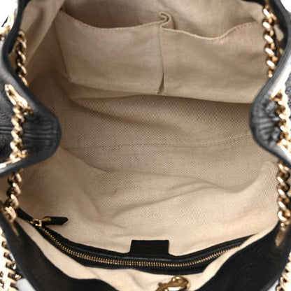 Gucci Pebbled Calfskin Medium Soho Chain Shoulder Bag Black 4 of 11