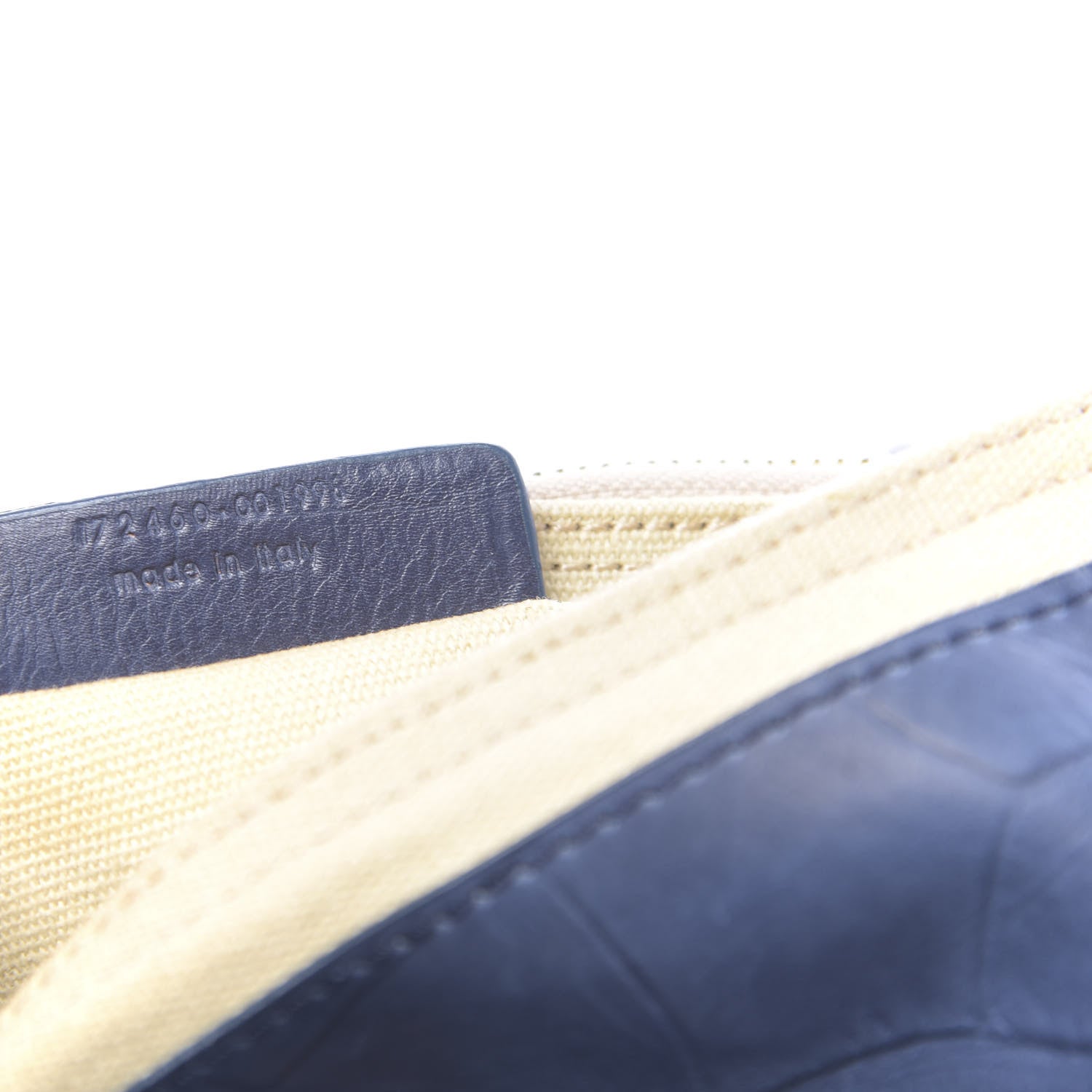 Saint Laurent Calfskin Nubuck Crocodile Embossed Medium Muse Two Blue 8 of 16