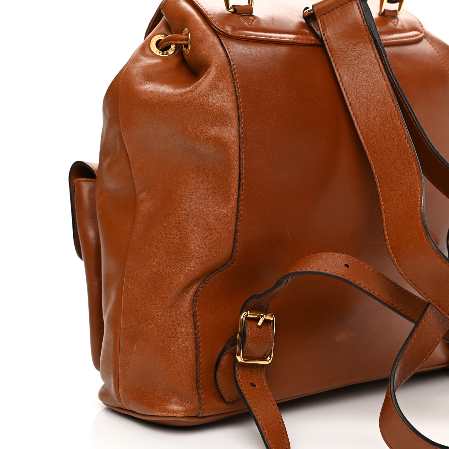 Calfskin Bamboo Backpack Brown