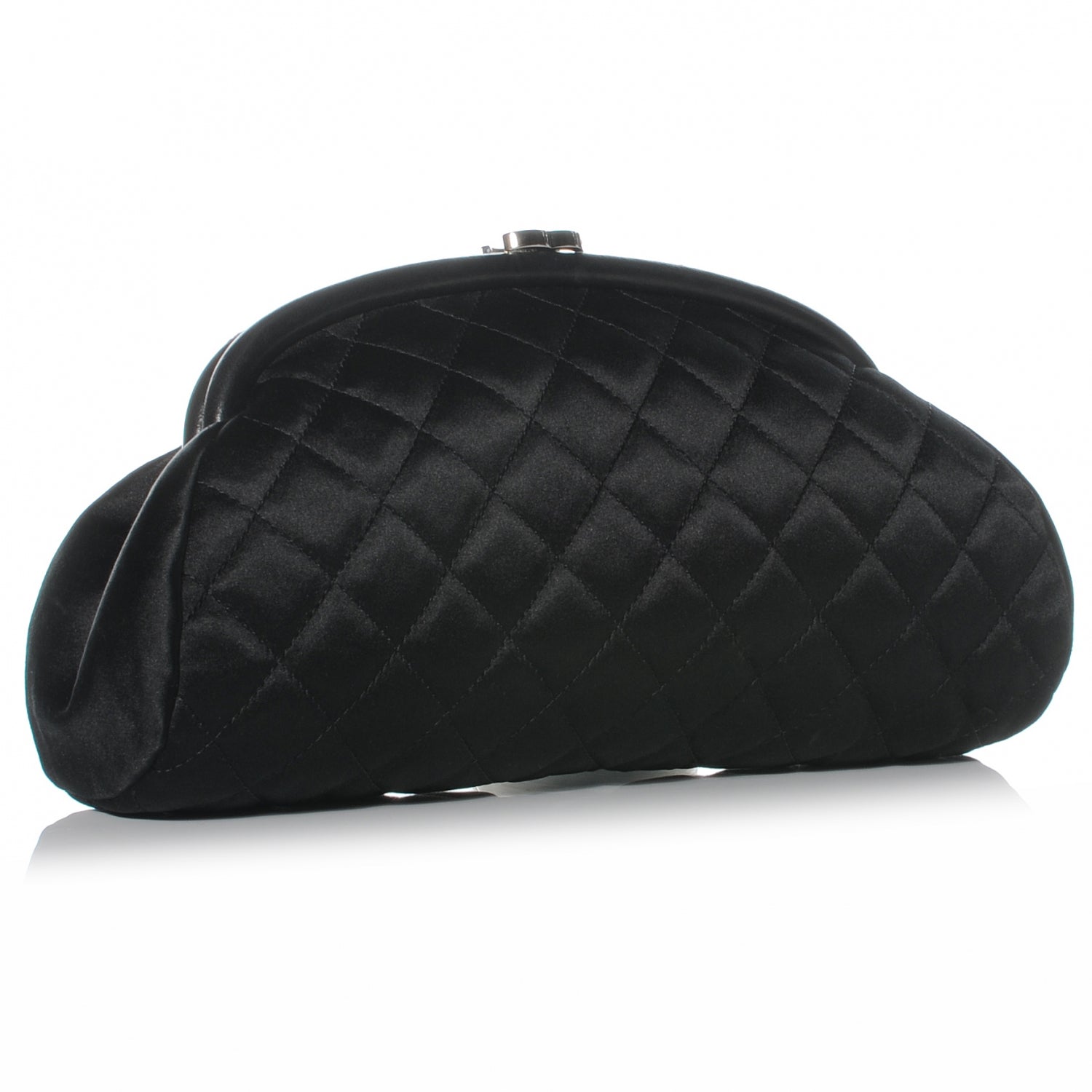 Chanel Satin Quilted Timeless Clutch Black 3 of 7