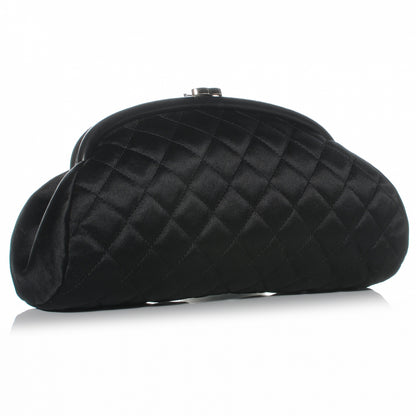 Chanel Satin Quilted Timeless Clutch Black 3 of 7