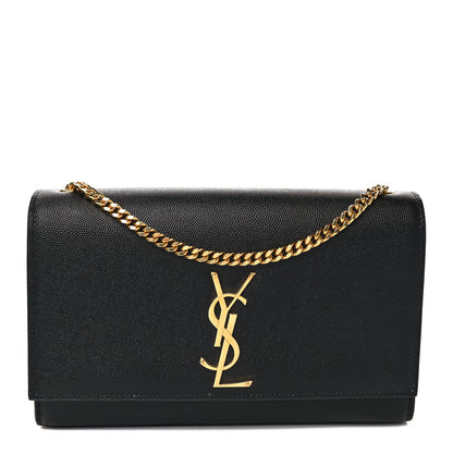Saint Laurent Grain De Poudre Medium Classic Monogram Kate Satchel Black 1 of 9