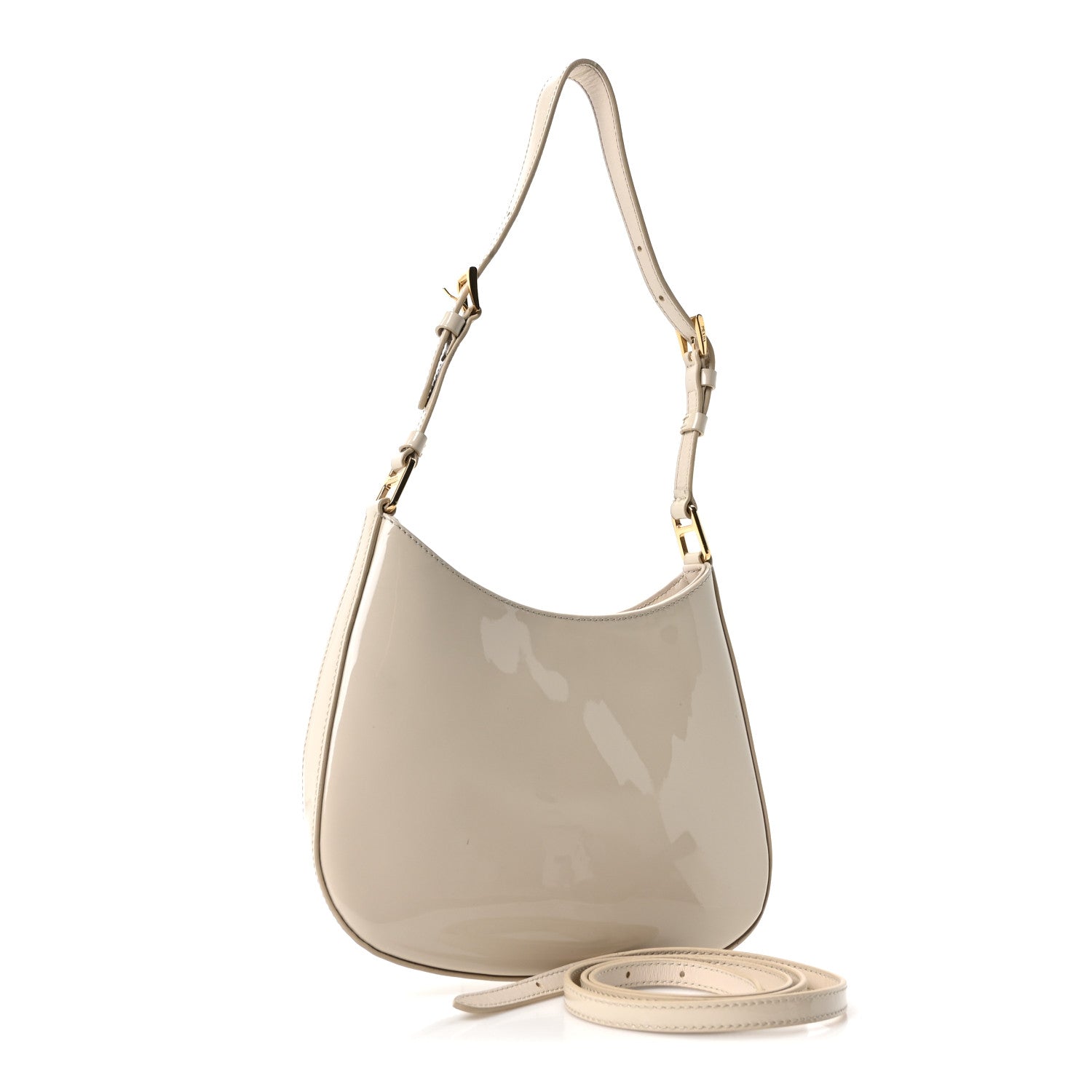 Prada Spazzolato Cleo Adjustable Strap Shoulder Bag Avorio 2 of 9