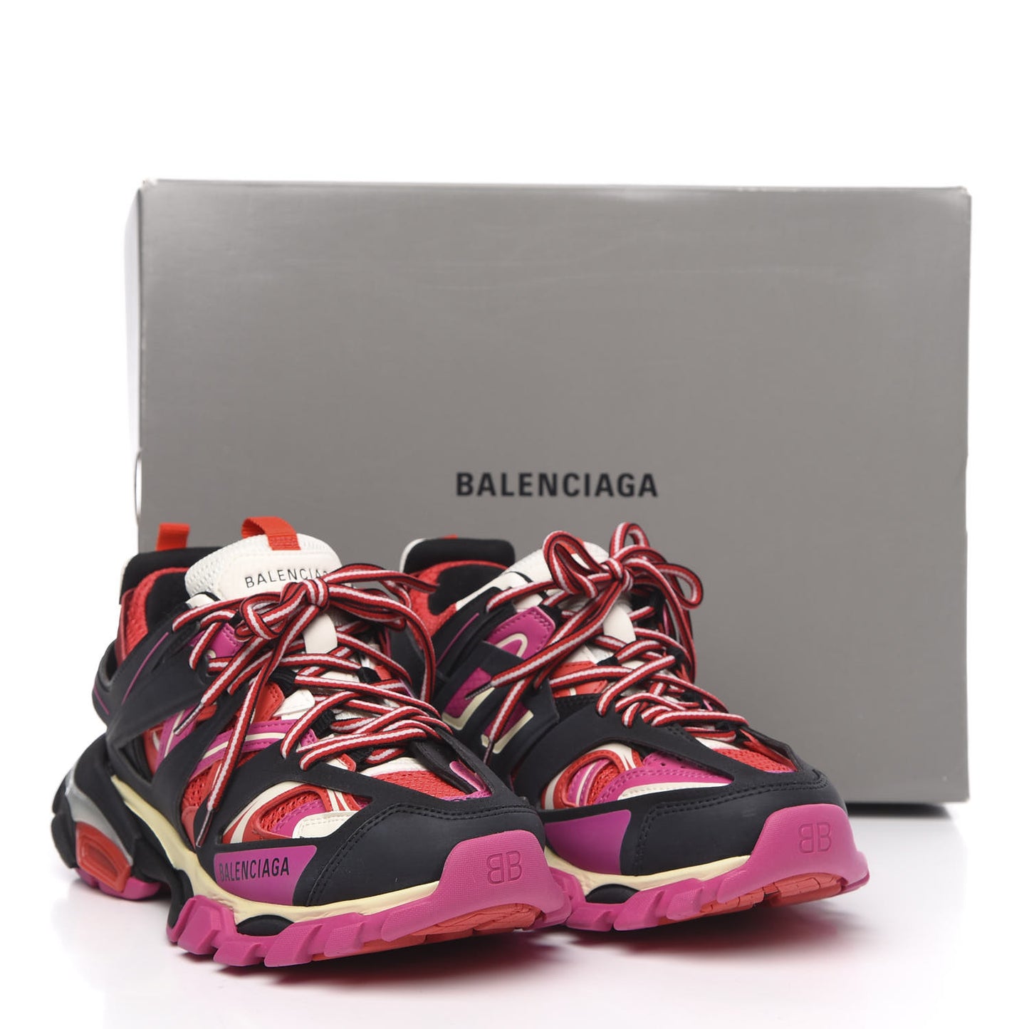 Mesh Fabric Womens Track Sneakers 38 Black Pink Red