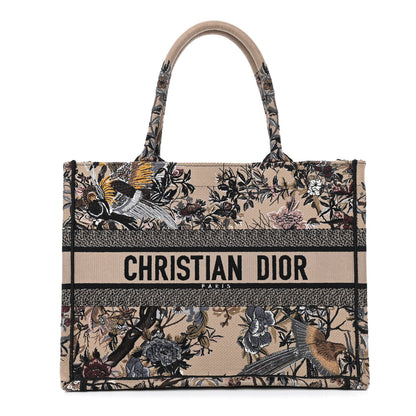 Christian Dior Canvas Embroidered Jardin D'Hiver Medium Book Tote Beige Multicolor 1 of 11