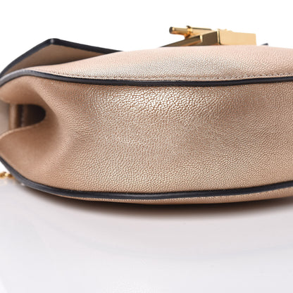 Chloe Metallic Grained Goatskin Nano Drew Shoulder Bag Abstract Gold 8 of 9