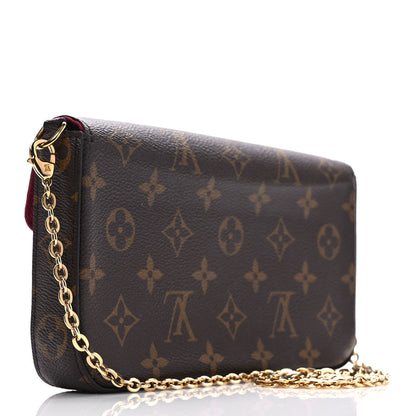 Louis Vuitton Monogram Pochette Felicie Chain Wallet Fuchsia 4 of 11