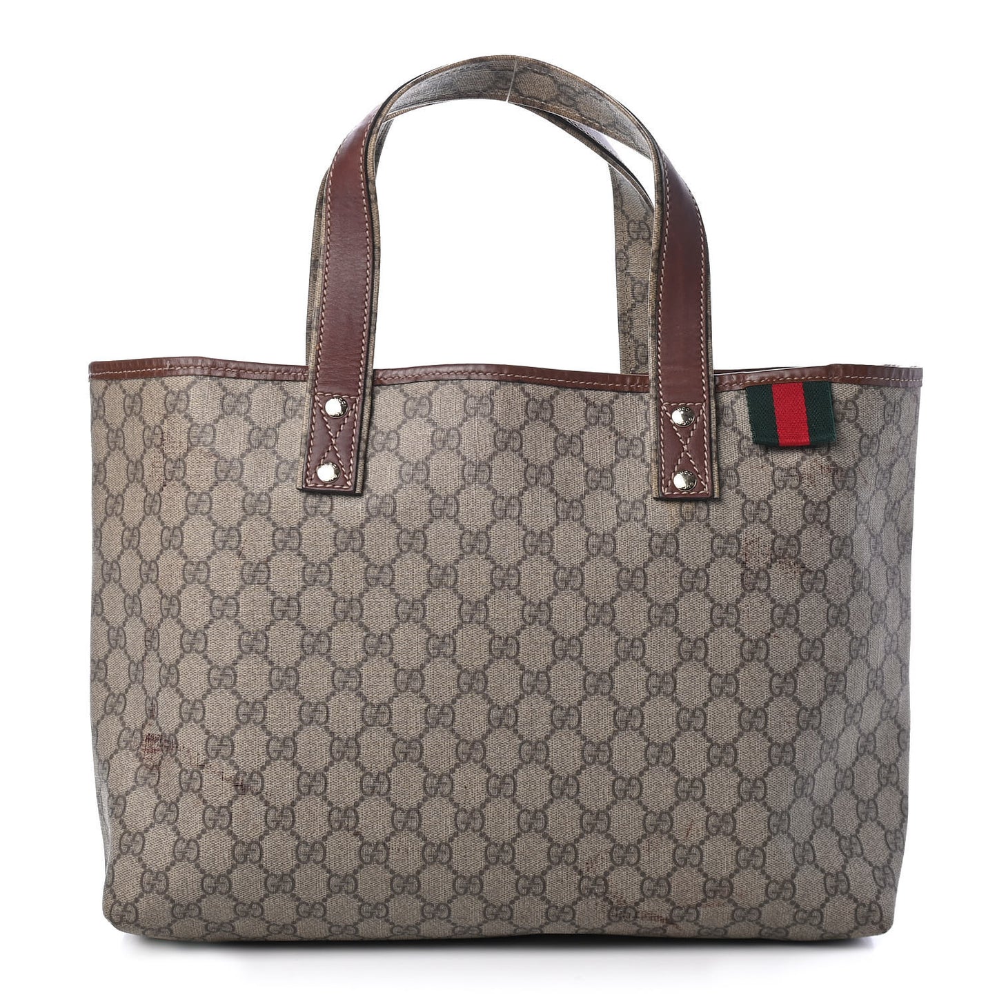 GG Plus Monogram Medium Signature Web Loop Tote Brown