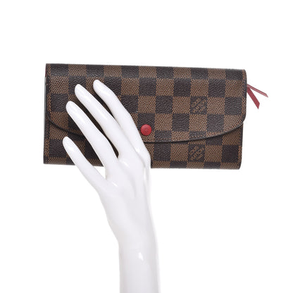 Louis Vuitton Damier Ebene Emilie Wallet Red 2 of 8