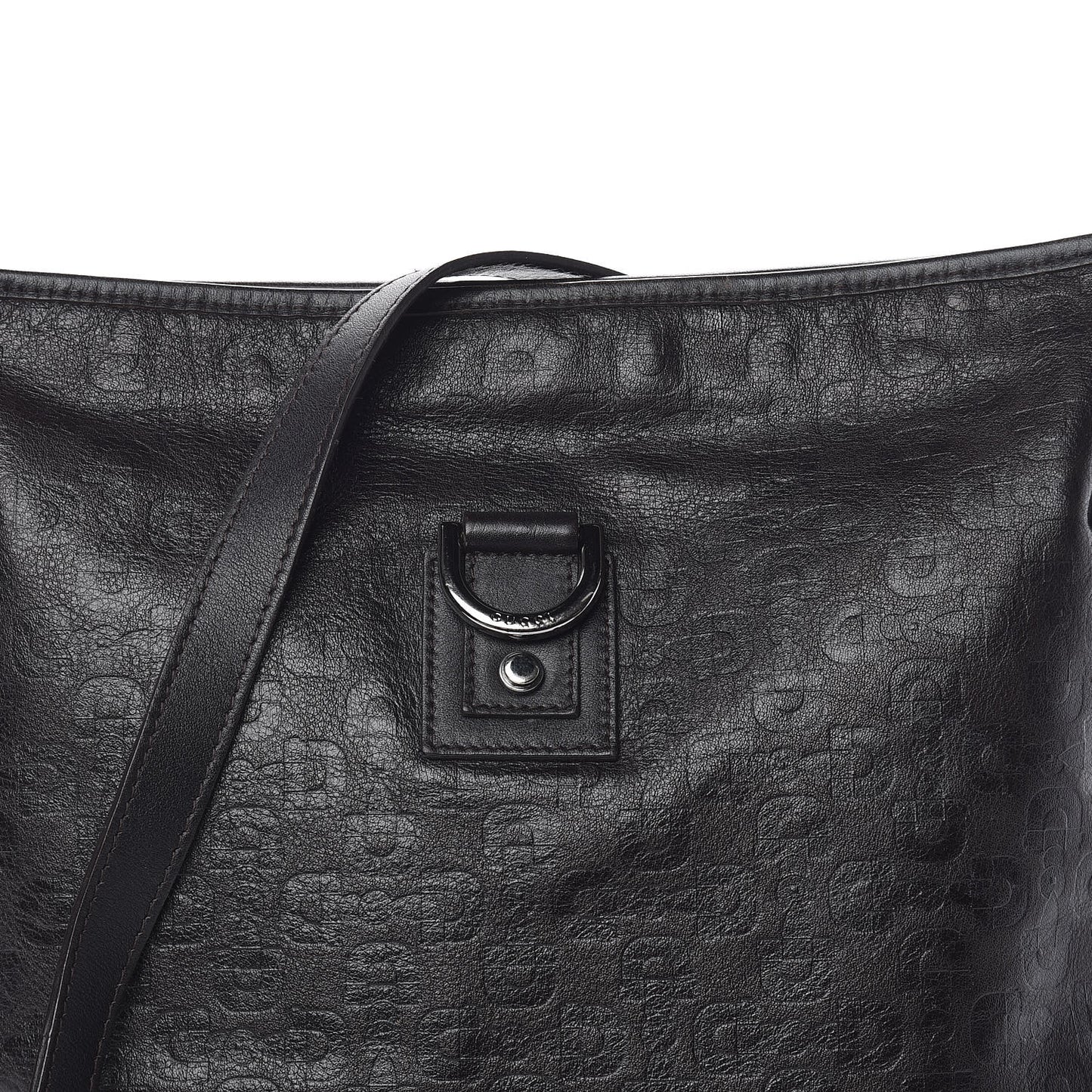 Calfskin Horsebit Embossed Abbey Messenger Dark Brown