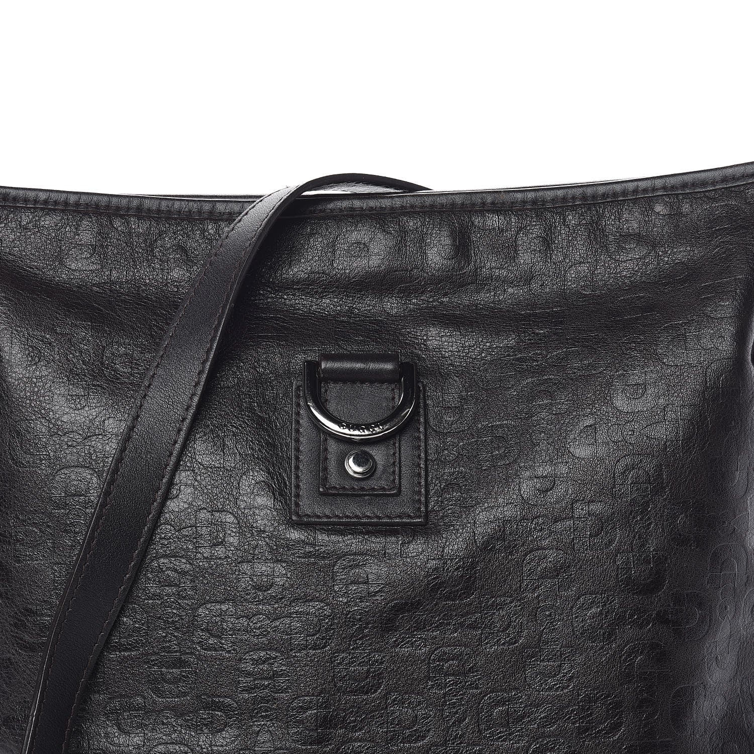 Gucci Calfskin Horsebit Embossed Abbey Messenger Dark Brown 12 of 13