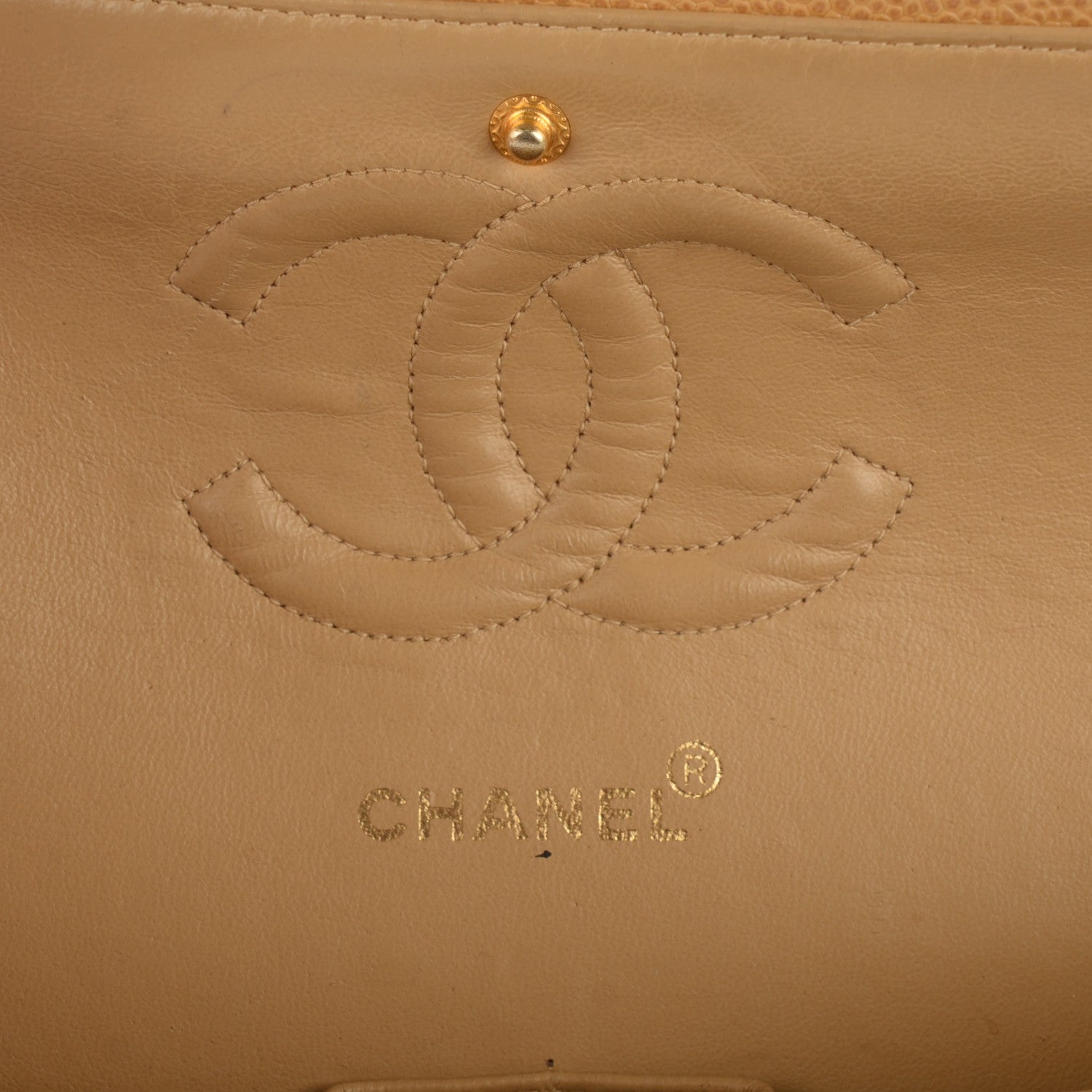 Chanel Caviar Quilted Medium Double Flap Beige 7 of 10