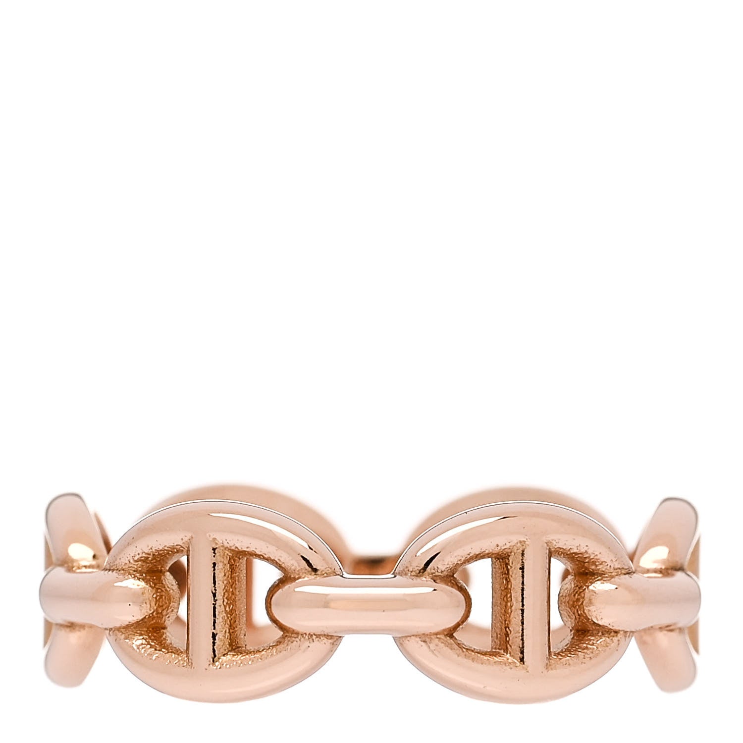 Hermes 18K Rose Gold PM Chaine d'Ancre Enchainee Ring 50 5.25 3 of 9