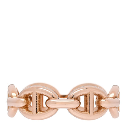 Hermes 18K Rose Gold PM Chaine d'Ancre Enchainee Ring 50 5.25 3 of 9