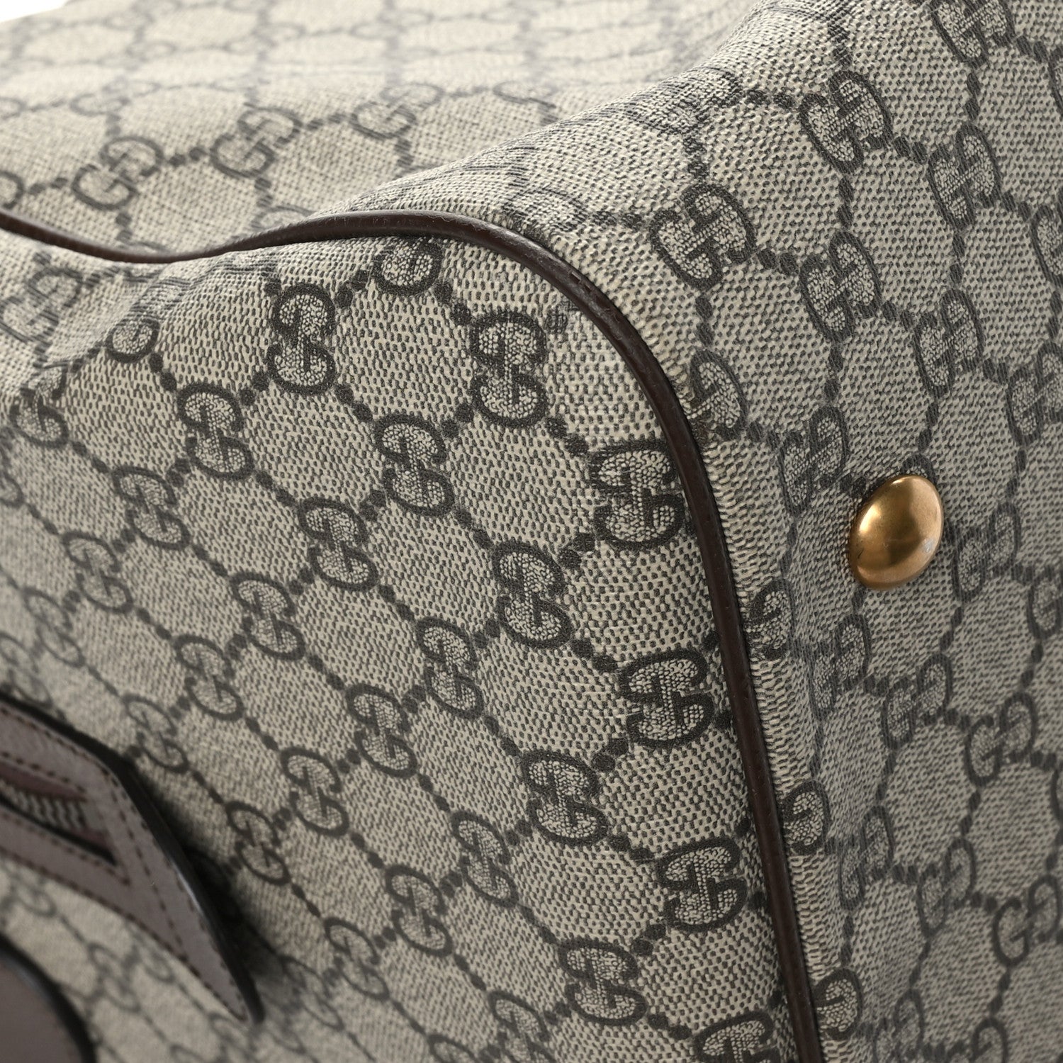 Gucci GG Supreme Monogram Textured Dollar Calfskin Web Medium Ophidia Carry-On Duffle Bag Beige Ebony New Acero 10 of 12