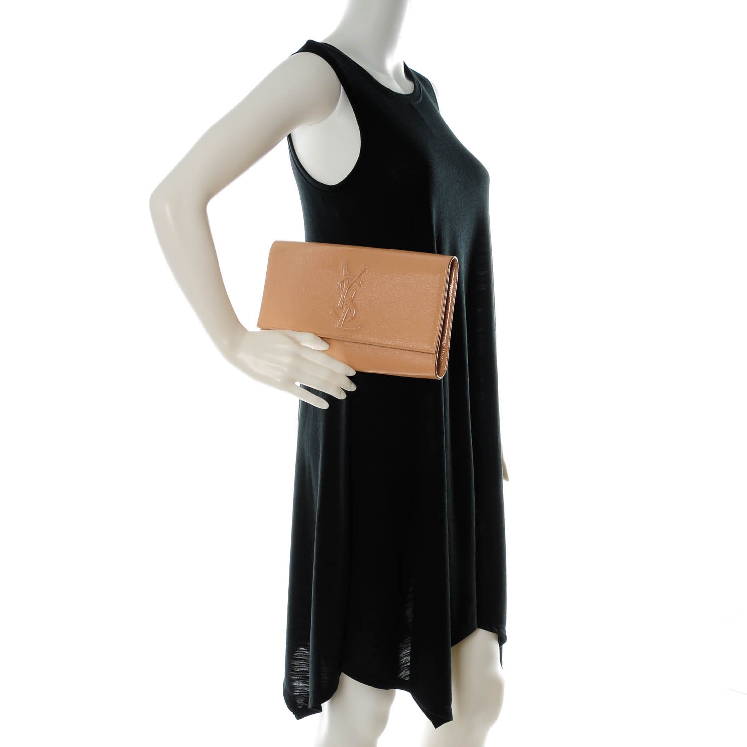 Saint Laurent Patent Calfskin Large Belle De Jour Clutch Nude 2 of 9