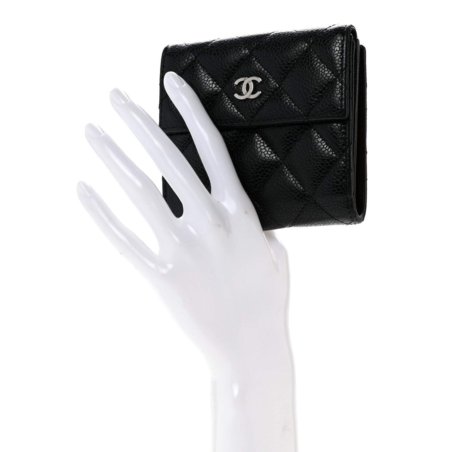 Chanel Caviar Quilted Compact French Flap Wallet Black 2 of 12