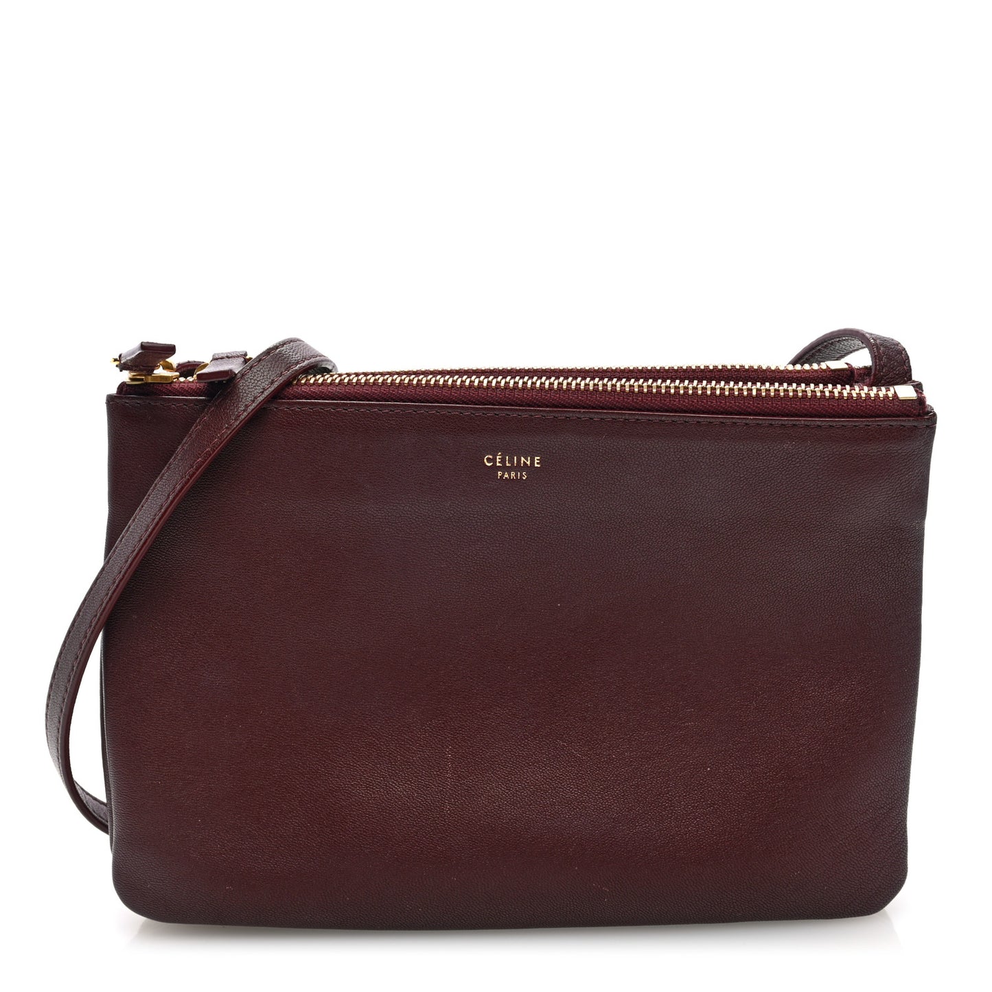 Smooth Lambskin Small Trio Crossbody Bag Burgundy