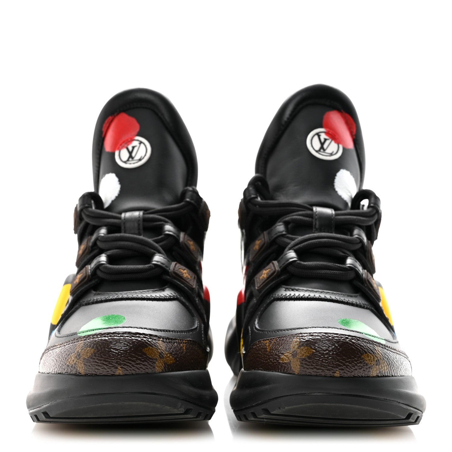 Louis Vuitton X YK Calfskin Patent Monogram Archlight Sneakers 37 Black 3 of 9