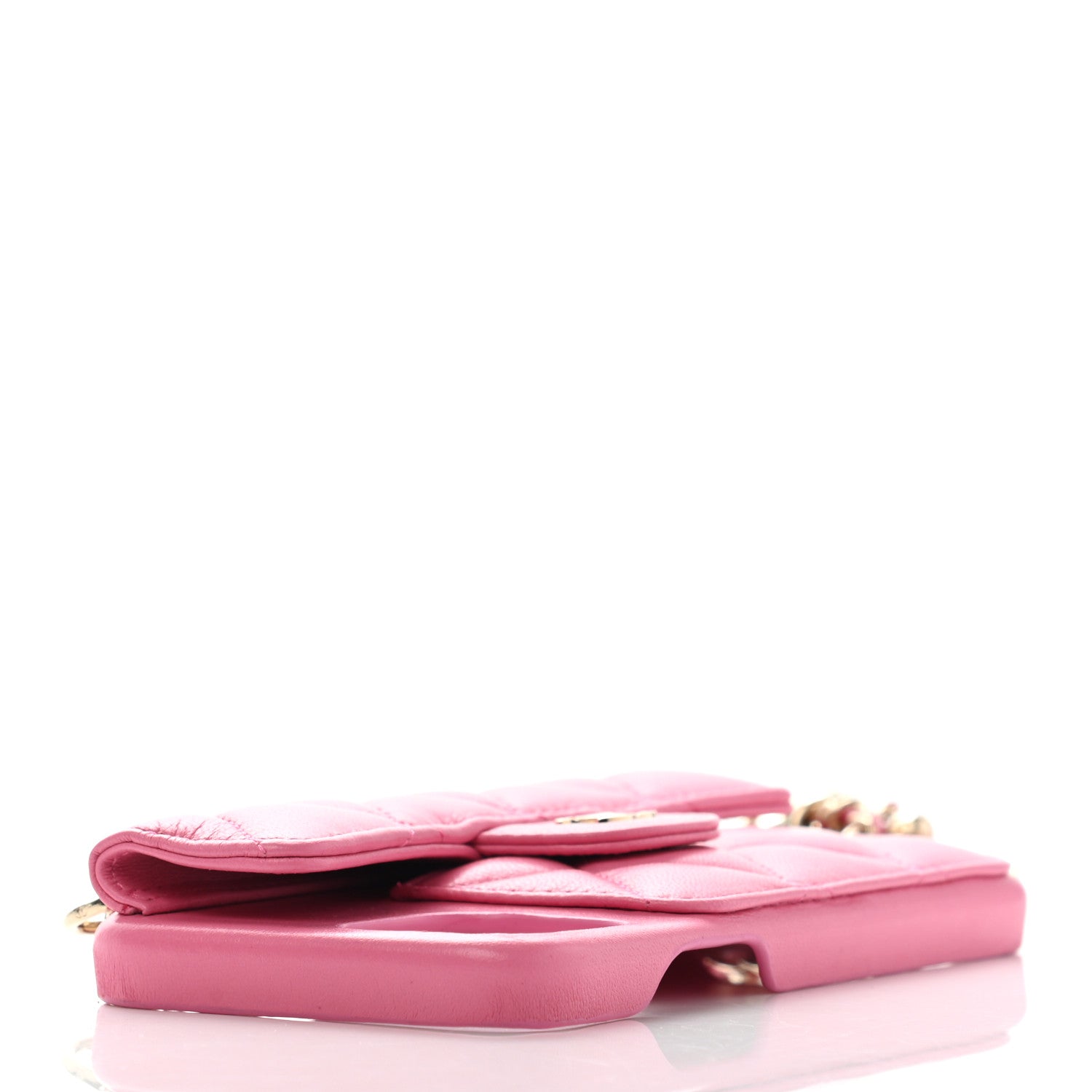 Chanel Lambskin Quilted iPhone XII Case With Chain Pink 4 of 11