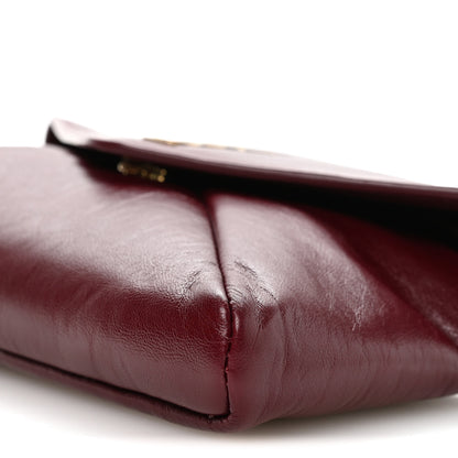Saint Laurent Lambskin Small Cassandre Envelope Pouch Dark Ruby 9 of 9