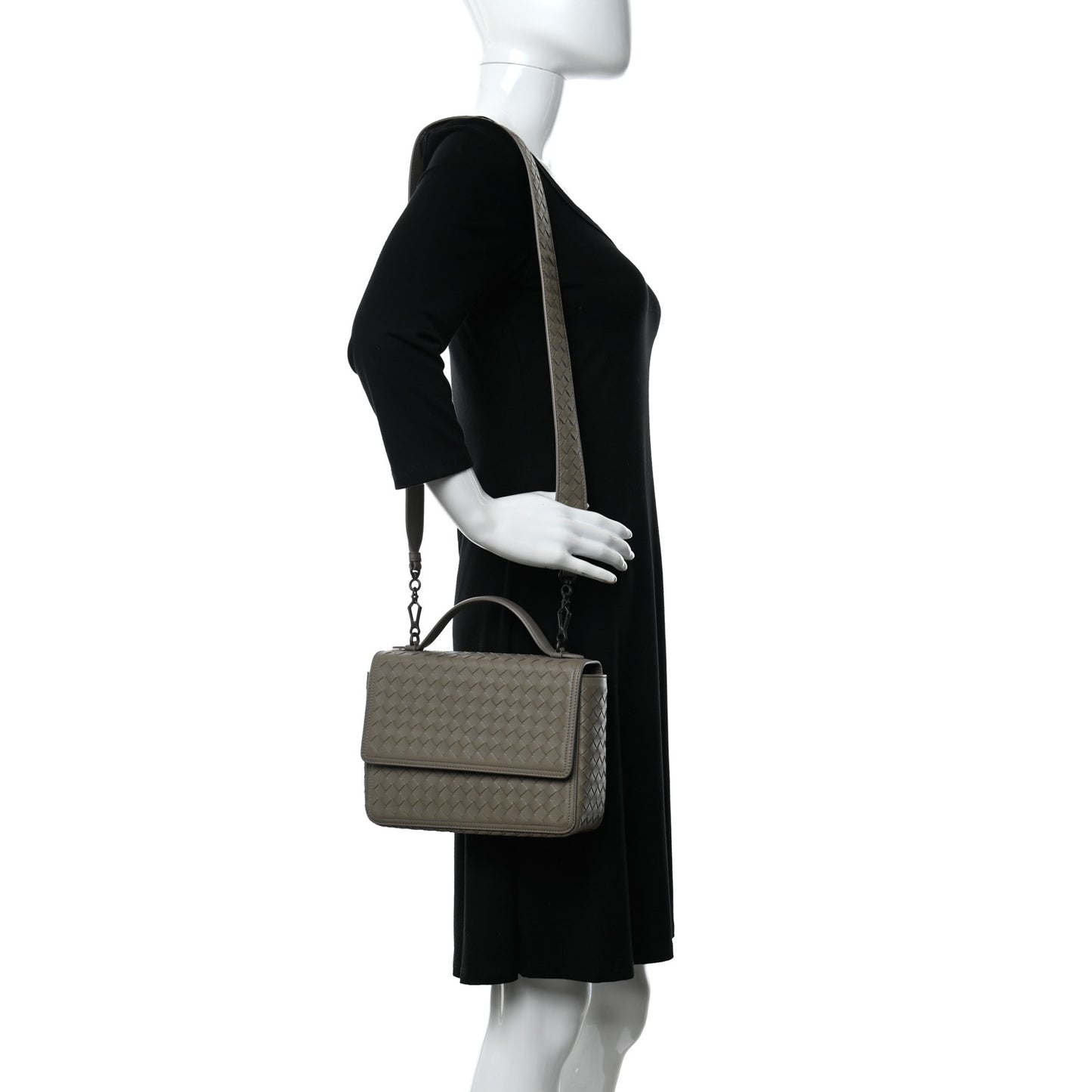 Nappa Intrecciato Alumna Bag Limestone