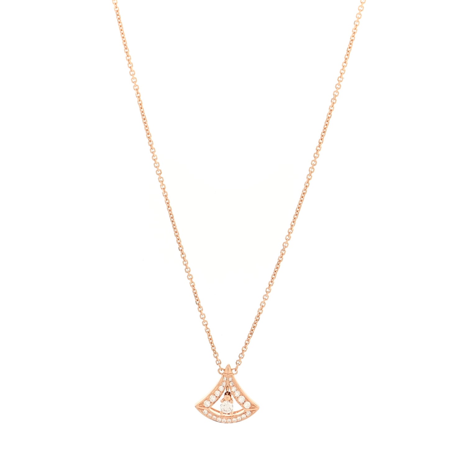 18K Rose Gold Diamond Divas' Dream Openwork Pave Pendant Necklace