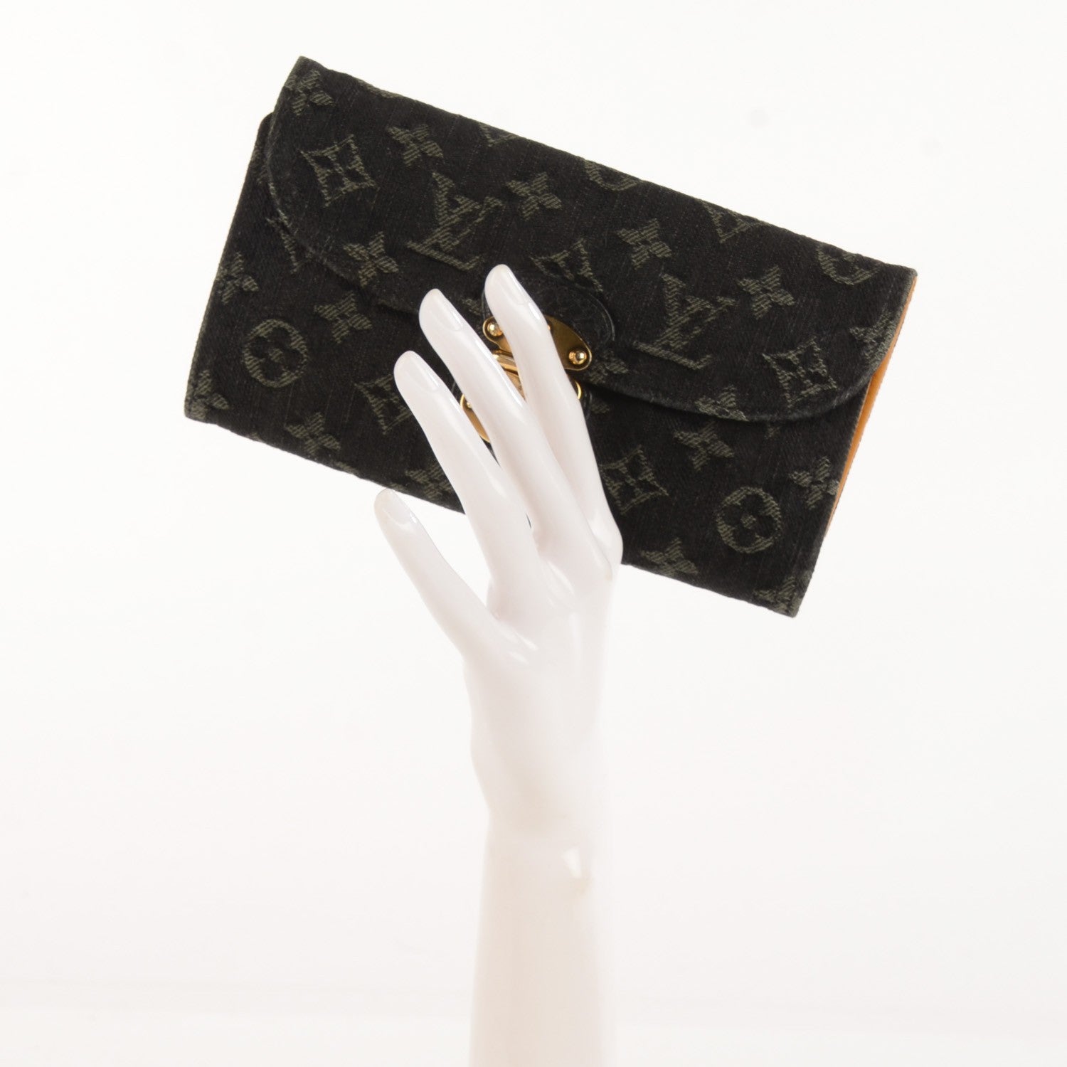 Louis Vuitton Denim Amelia Wallet Black 2 of 8