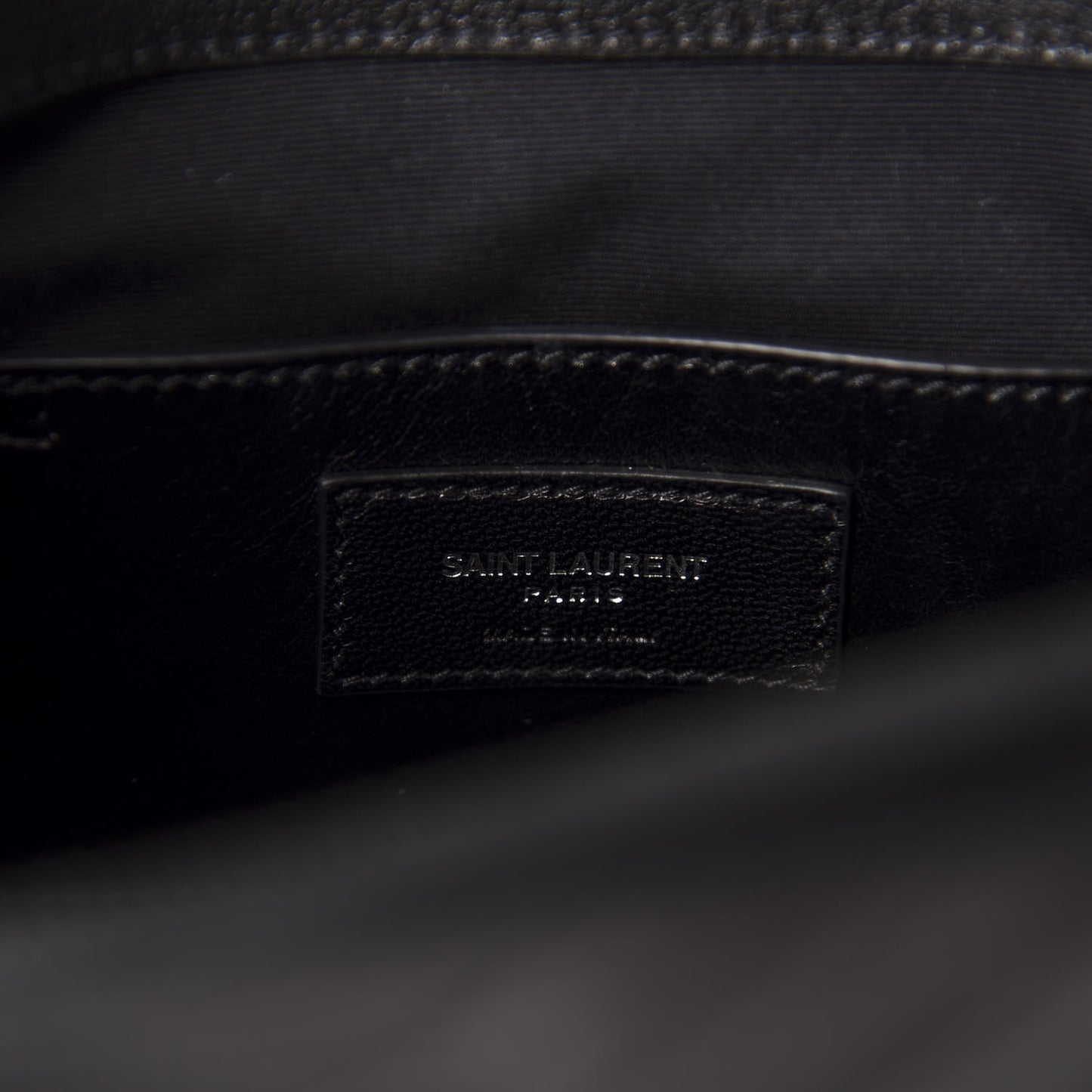 Sheepskin Matelasse Chevron Monogram Large College Satchel Black