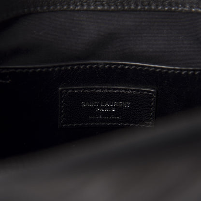 Saint Laurent Sheepskin Matelasse Chevron Monogram Large College Satchel Black 12 of 14