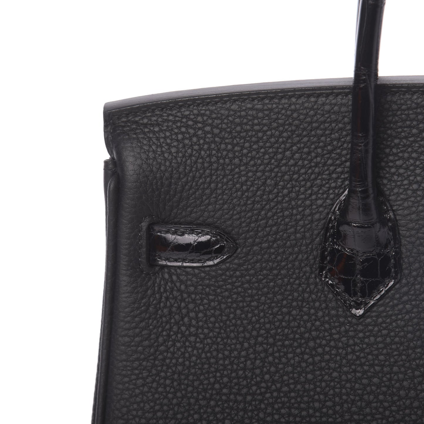 Togo Shiny Niloticus Crocodile Birkin Touch 25 Black