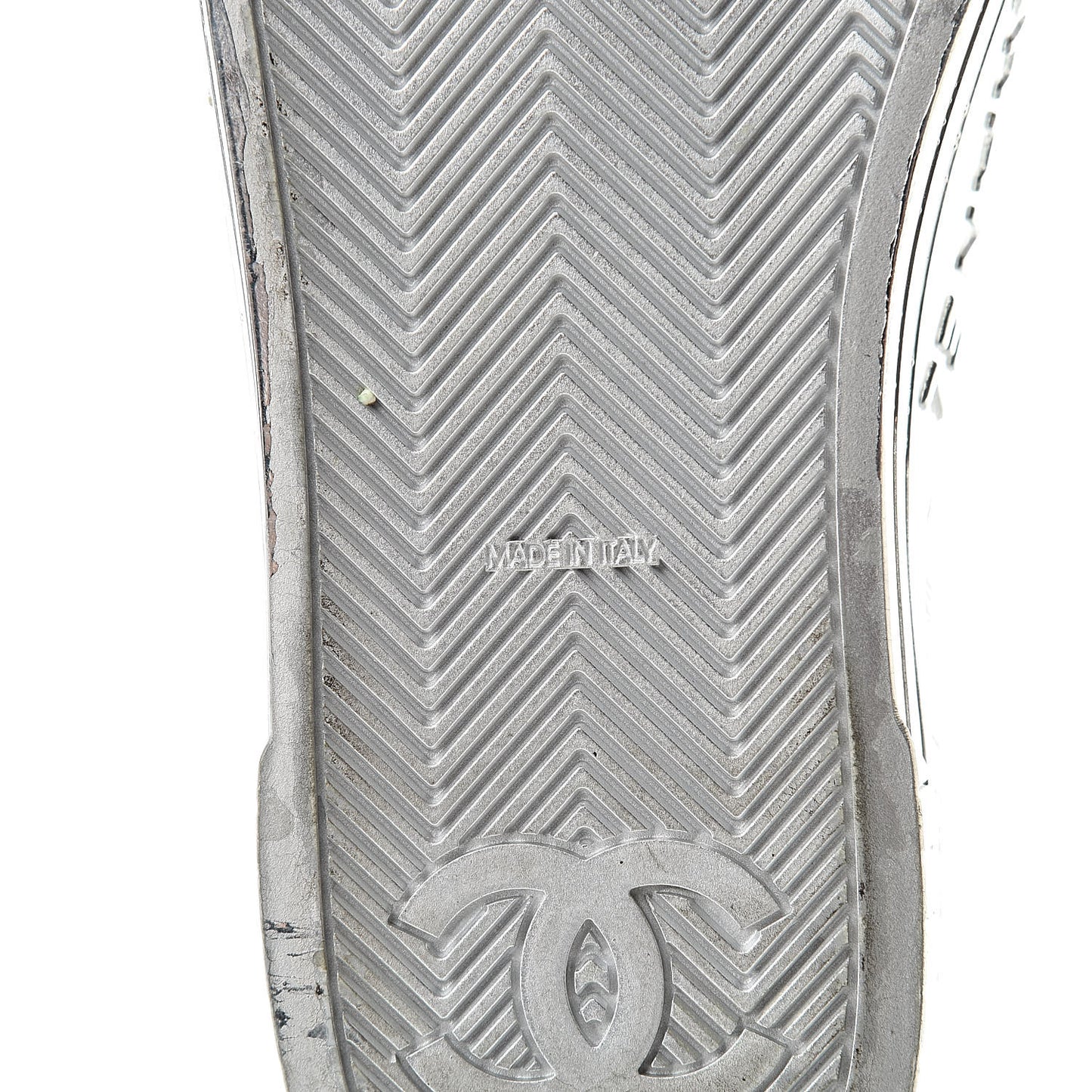 Laminated Lambskin Sneakers 37.5 Silver