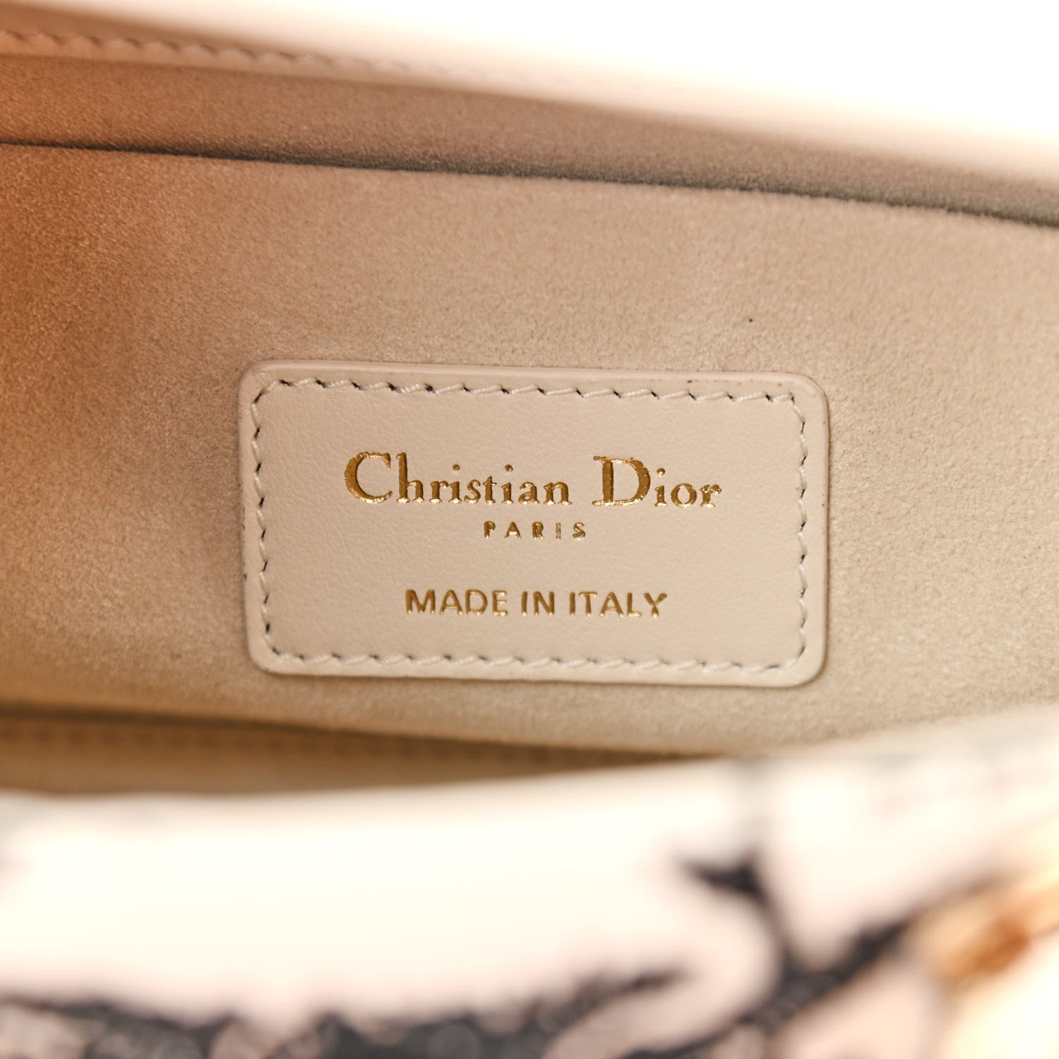 Christian Dior Calfskin Embroidered Lady D-Joy White Black 6 of 12