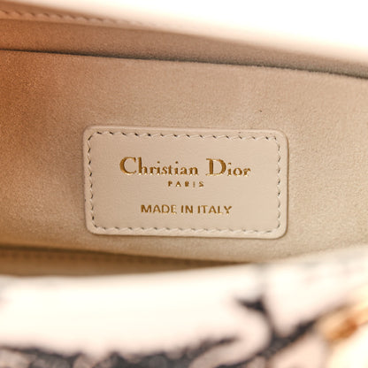 Christian Dior Calfskin Embroidered Lady D-Joy White Black 6 of 12
