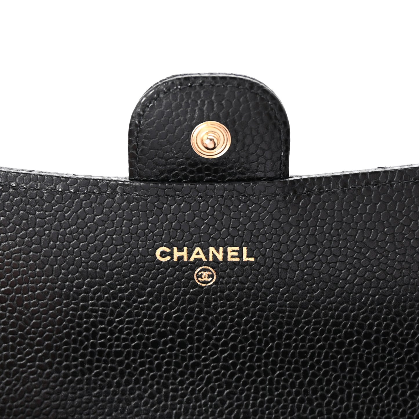 Caviar Quilted Large Gusset Flap Wallet Black