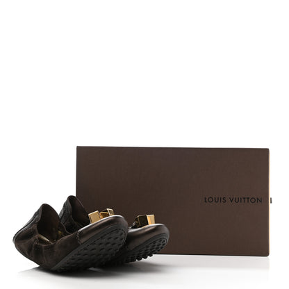 Louis Vuitton Suede Lovely Ballet Flats 37 Brown 8 of 8