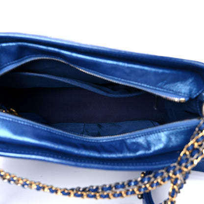 Chanel Metallic Aged Chevron Quilted Medium Gabrielle Hobo Blue 4 of 9