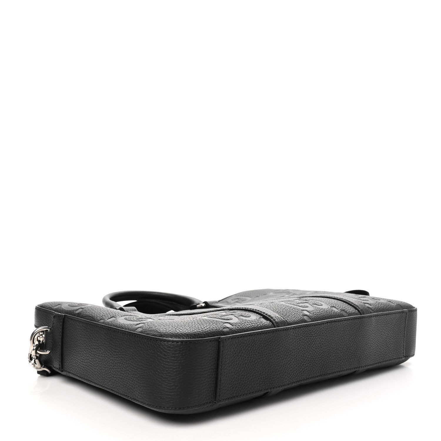 Gucci Piuma Calfskin Jumbo GG Embossed Briefcase Black 4 of 10