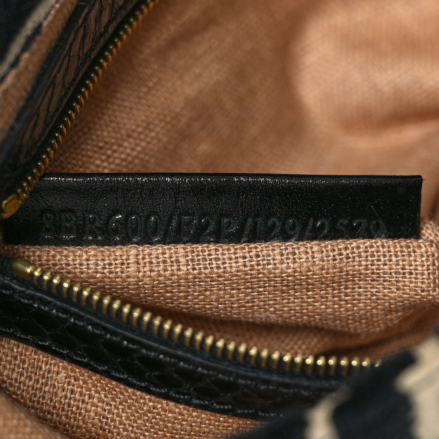 Fabric Snakeskin FF Baguette Black White