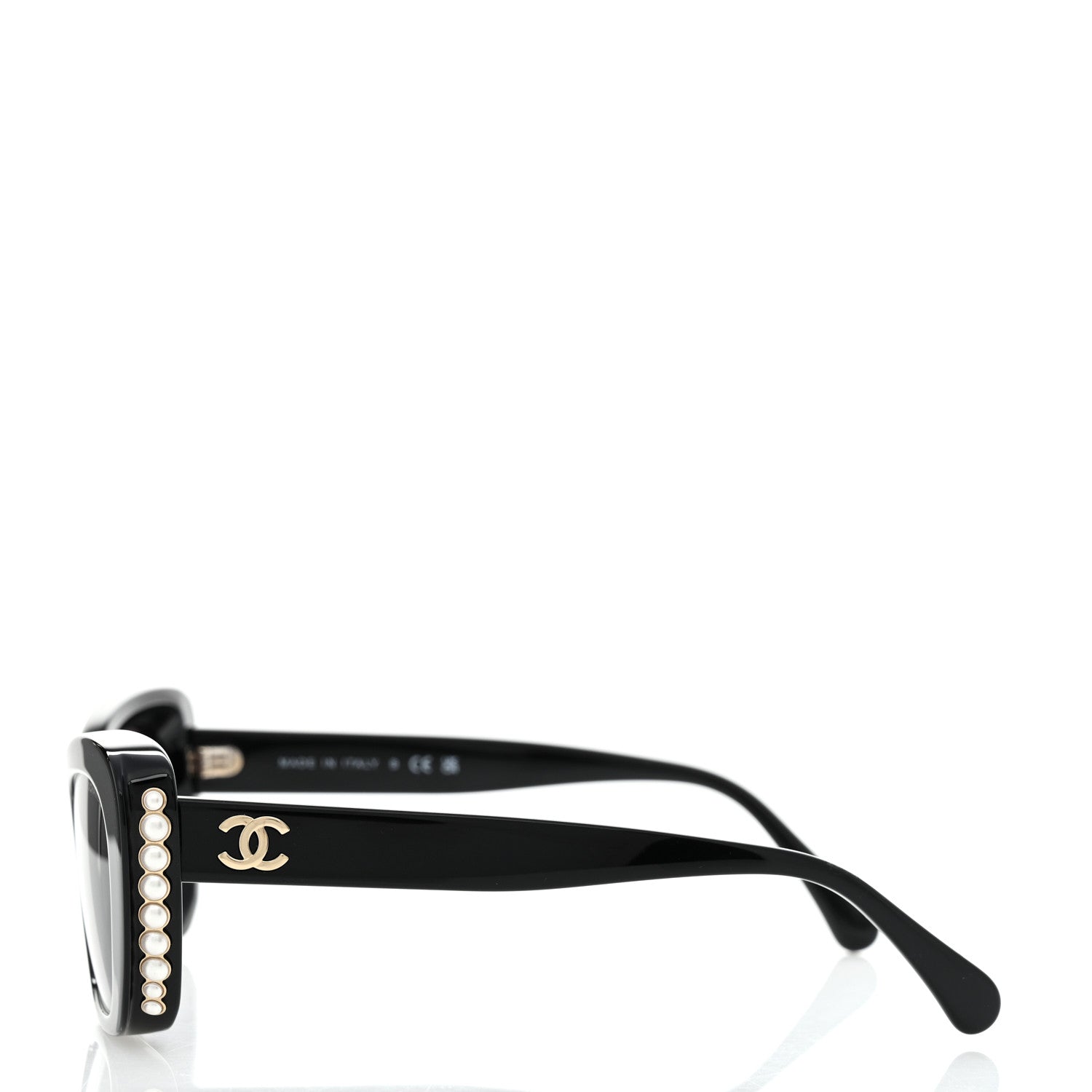 Chanel Acetate Pearl Cat Eye CC Sunglasses 5481-H-A Black 3 of 8