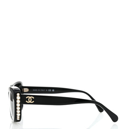 Chanel Acetate Pearl Cat Eye CC Sunglasses 5481-H-A Black 3 of 8