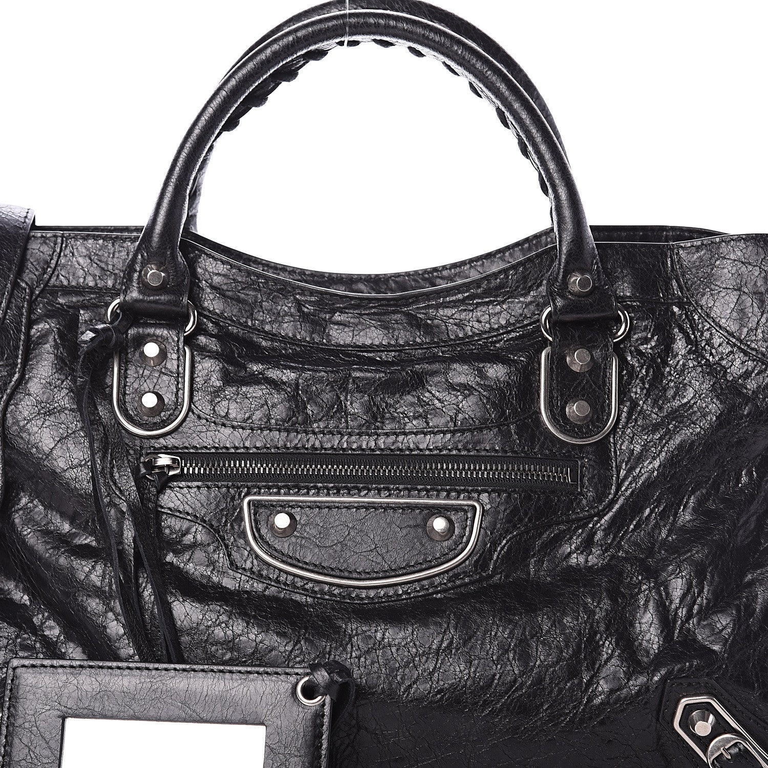 Balenciaga Agneau Silver Metallic Edge Hardware City Black 6 of 8