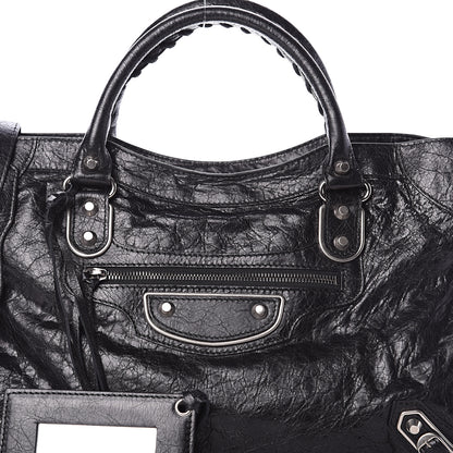 Balenciaga Agneau Silver Metallic Edge Hardware City Black 6 of 8