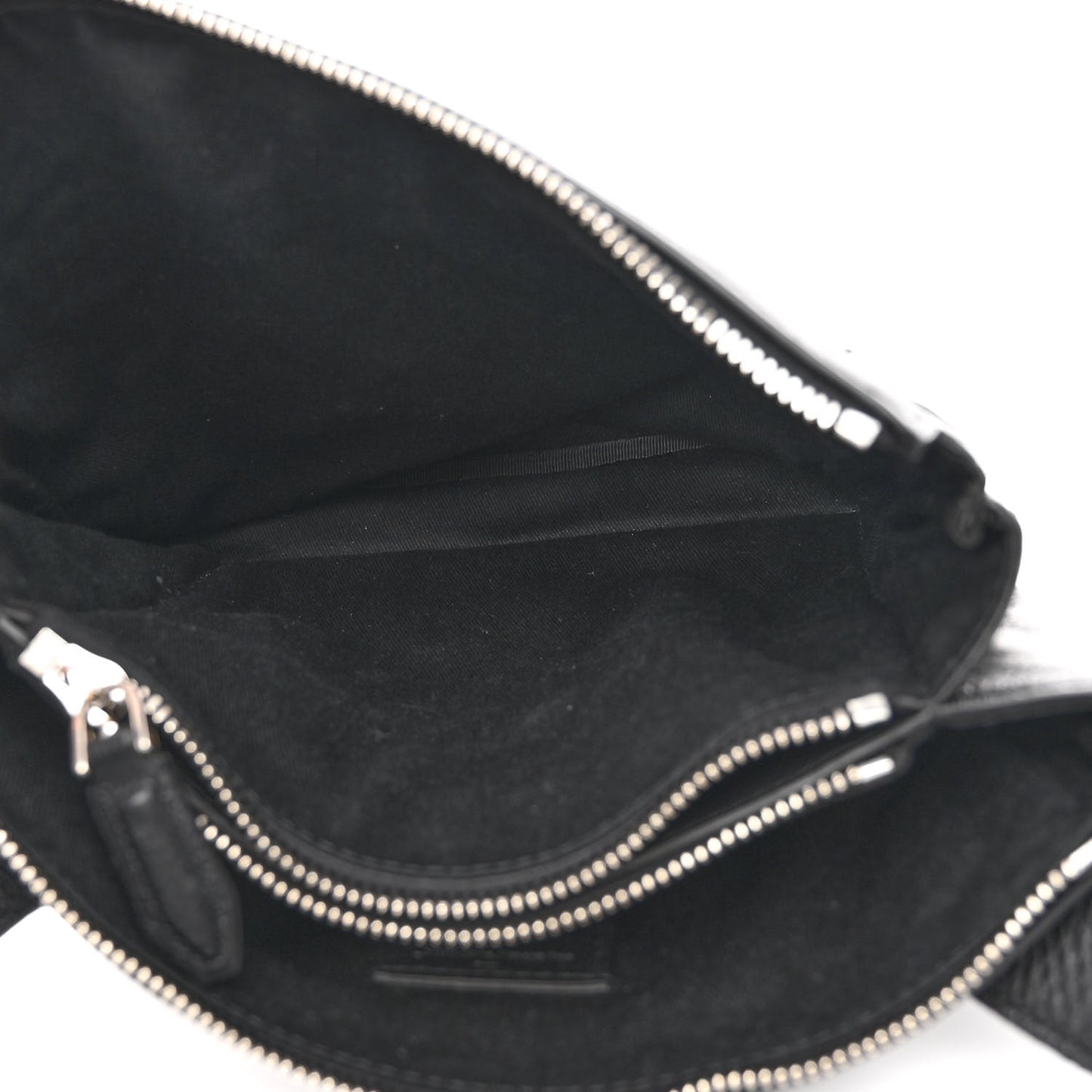 Grained Calfskin Logo Shoulder Bag Black