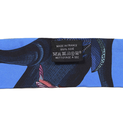Hermes Silk Tree Of Song Twilly Cobalt Rouge 4 of 4