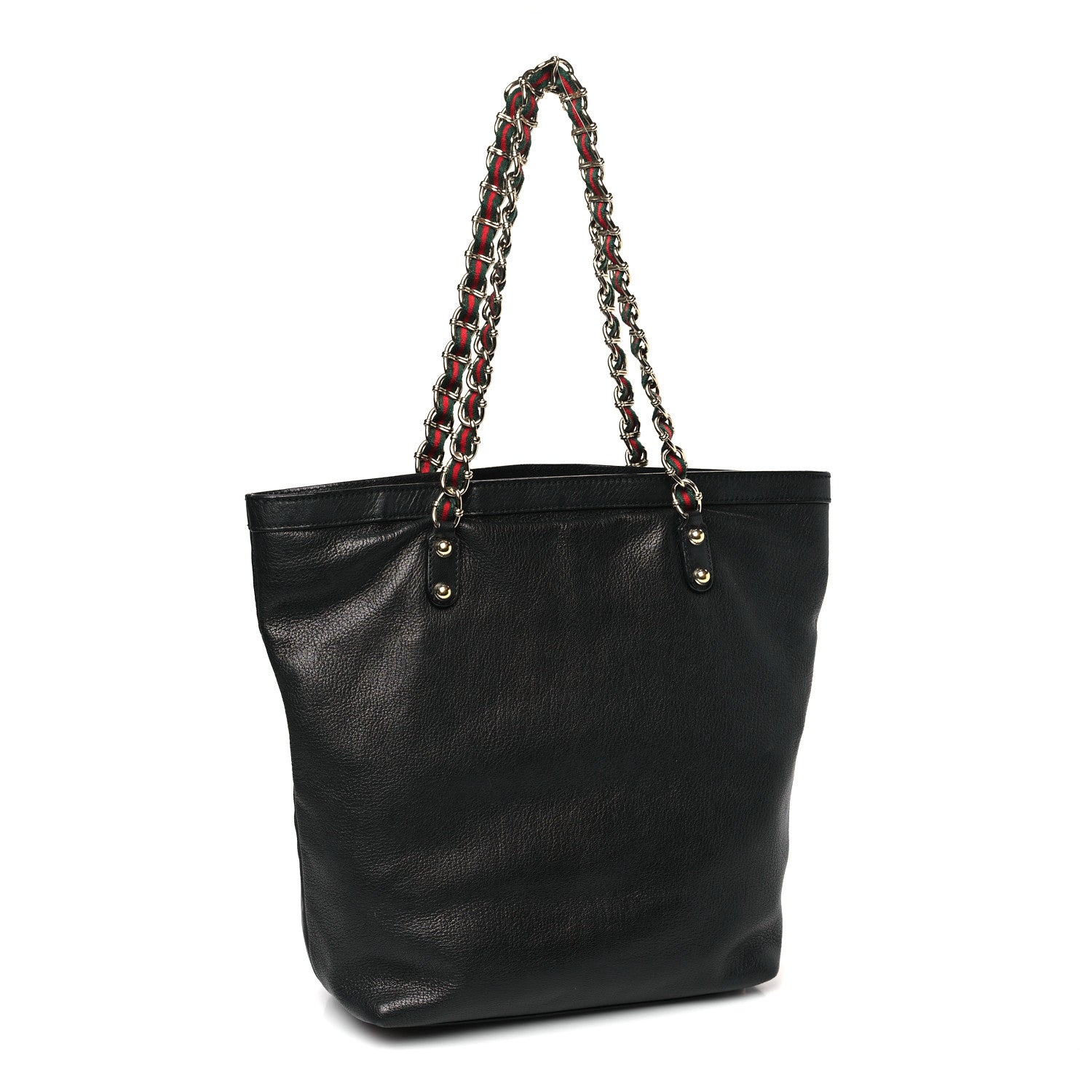 Gucci Goatskin Capri Chain Tote Black 3 of 8